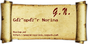 Gáspár Norina névjegykártya
